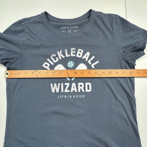 Life Is Good Top Women Medium Crusher Short Sleeve Tee Pickleball Wizard Stretch - Picture 9 of 12